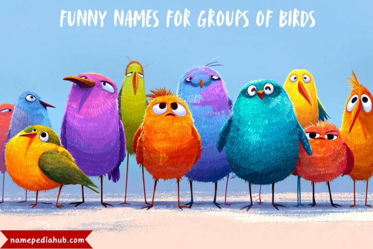 funny names for groups of birds